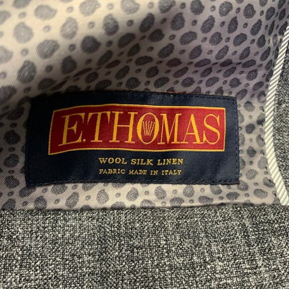 JOSEPH ABBOUD Size 40 Grey White Woven Wool Linen Sport Coat - Picture 8 of 10